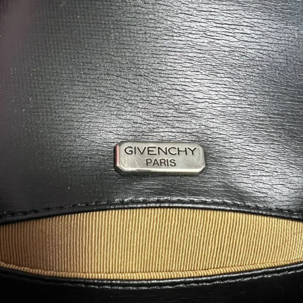 Vintage‎ Givenchy Paris Art Deco Jewel Black Small Evening Bag Clutch Strap Flaw - Picture 5 of 14